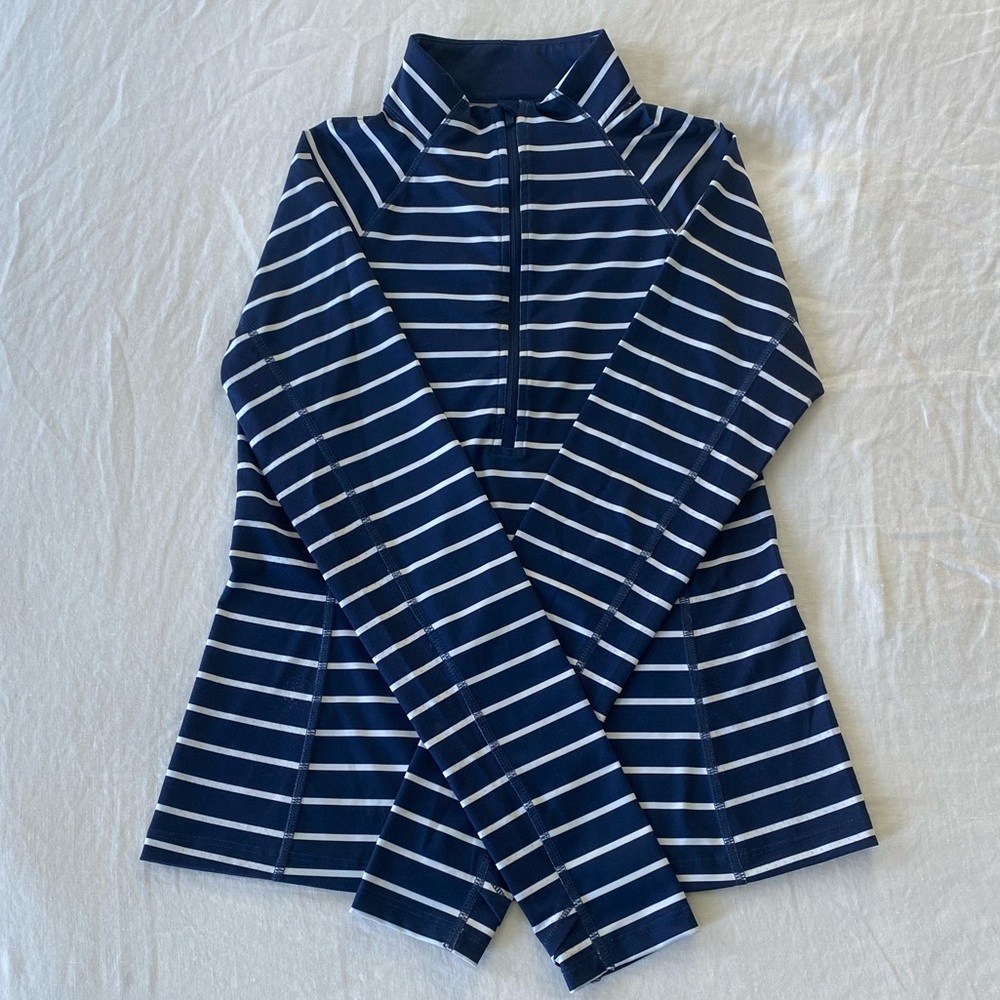 Vineyard Vines Striped Quarter Zip Athletic Top